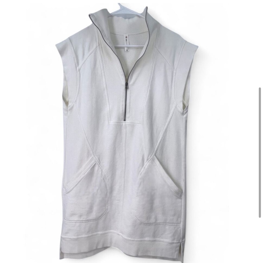 Anthropologie White Sleeveless Zip-Front Mini Dress